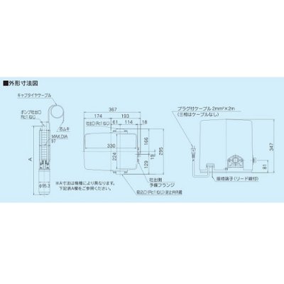 画像2: 【納期未定】テラル　25TWS-5.25S-8(地上部＋水中部)　深井戸用定圧給水式水中ポンプ TWS型 単相100V 50Hz [♪◇]