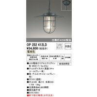 オーデリック　OP252412LD(ランプ別梱)　ペンダントライト 非調光 LEDランプ 電球色 簡易防雨型 チャコールグレー