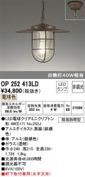オーデリック　OP252413LD(ランプ別梱)　ペンダントライト 非調光 LEDランプ 電球色 簡易防雨型 鉄錆色