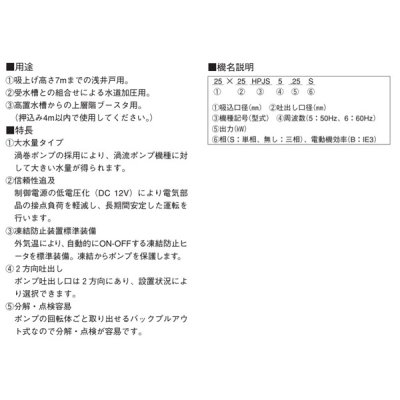 画像2: 荏原製作所　25x25HPJS5.25S　HPJS型 浅井戸専用ジェットポンプ 250W 単相100V 50Hz ♪