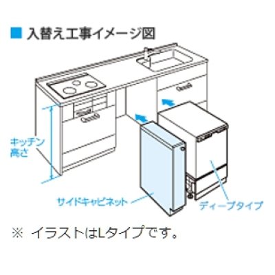 画像1: パナソニック食洗器部材　AD-KB15AH85R　幅15cmサイドキャビネット（組立式） Rタイプ キッチン高さ85cm対応 扉色：ダークグレー [■]