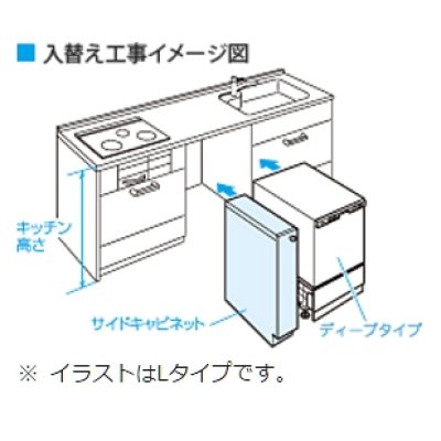 画像1: パナソニック食洗器部材　AD-KB15AH80R　幅15cmサイドキャビネット（組立式） Rタイプ キッチン高さ80cm対応 扉色：ダークグレー [■]