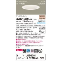 パナソニック　XAD1231LCE1(ランプ別梱)　ダウンライト 天井埋込型 LED(電球色) 美ルック 高気密SB形 集光24度 埋込穴φ150 ホワイト