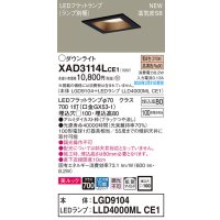 パナソニック　XAD3114LCE1(ランプ別梱)　ダウンライト 天井埋込型 LED(電球色) 美ルック 高気密SB形 拡散マイルド配光 埋込穴□100 ブラック