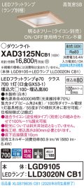 パナソニック　XAD3125NCB1(ランプ別梱)　ダウンライト 天井埋込型 LED(昼白色) 高気密SB形 集光24度 調光(ライコン別売) 埋込穴□100 白木枠