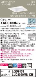 パナソニック　XAD3133NCB1(ランプ別梱)　ダウンライト 天井埋込型 LED(昼白色) 美ルック 高気密SB形 集光24度 調光(ライコン別売) 埋込穴□100 ホワイト