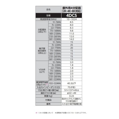 画像2: DXアンテナ　4DCS　分配器 屋外用4分配器 (2K・4K・8K対応) [￡]