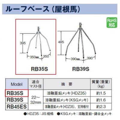 画像2: マスプロ電工　RB35S　ルーフベース(屋根馬) [￡]