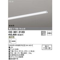 オーデリック　OD301212D(LED光源ユニット別梱)　ベースライト LED一体型 非調光 温白色 単体用 埋込穴1155×50
