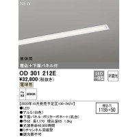 オーデリック　OD301212E(LED光源ユニット別梱)　ベースライト LED一体型 非調光 電球色 単体用 埋込穴1155×50