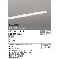 オーデリック　OD301213E(LED光源ユニット別梱)　ベースライト LED一体型 非調光 電球色 連結中間部用 埋込穴1155×50