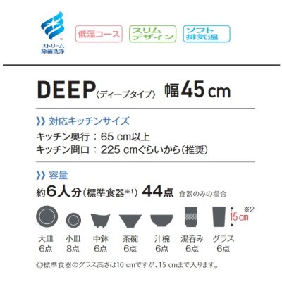 画像3: パナソニック　NP-45RD9K　食洗機 ビルトイン 食器洗い乾燥機 幅45cm ディープタイプ ドアパネル型 ドアパネル別売 (NP-45RD7K の後継品) [♭■]