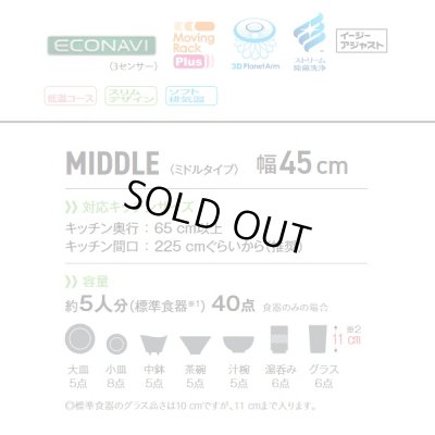 画像3: 【在庫あり】パナソニック　NP-45MS9W　食洗機 ビルトイン 食器洗い乾燥機 幅45cm ミドルタイプ ドア面材型 ドア面材別売 (NP-45MS8W の後継品) [♭☆2]