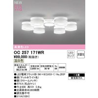 オーデリック　OC257171WR(ランプ別梱)　シャンデリア 8畳 非調光 LEDランプ 温白色 マットホワイト