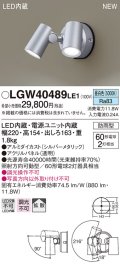 パナソニック　LGW40489LE1　スポットライト 壁直付型 LED(昼白色) 拡散タイプ 防雨型 パネル付型 シルバーメタリック