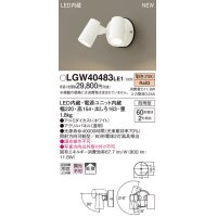パナソニック　LGW40483LE1　スポットライト 壁直付型 LED(電球色) 拡散タイプ 防雨型 パネル付型 ホワイト