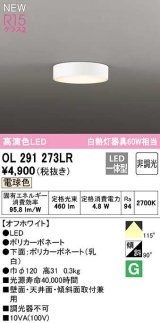オーデリック　OL291273LR　シーリングライト 非調光 LED一体型 電球色 オフホワイト