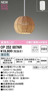 オーデリック　OP252887NR(ランプ別梱)　ペンダントライト 非調光 LEDランプ 昼白色 フレンジタイプ ナチュラル