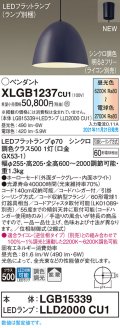 パナソニック　XLGB1237CU1(ランプ別梱包)　ペンダントライト 吊下型 LED (調色) ホーローセード・拡散・引掛シーリング方式 調光 (ライコン別売) ダークグレー