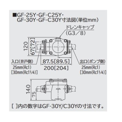 画像3: 日立 ポンプ　GF-25Y　砂こし器 配管口径25mm 砲金製 ※GF-25X後継品 [■]