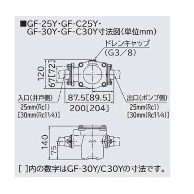 画像3: 日立 ポンプ　GF-C30Y　砂こし器 配管口径30mm 鋳鉄製 ※GF-C30X後継品