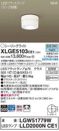 パナソニック　XLGE5103CE1(ランプ別梱)　シーリングライト LED(昼白色) 拡散 LEDフラットランプ交換型 防雨型 ホワイト