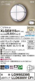 パナソニック　XLGE8115CF1(ランプ別梱)　ブラケット LED(温白色) 天井・壁直付型 拡散 密閉型 LEDフラットランプ交換型 防雨型 シルバーメタリック