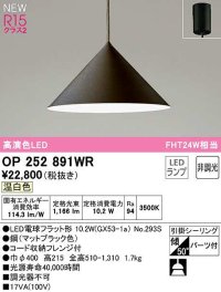 オーデリック　OP252891WR(ランプ別梱)　ペンダントライト 非調光 LEDランプ 温白色 フレンジタイプ マットブラック