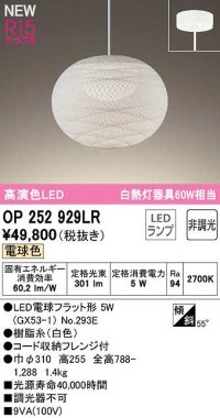 オーデリック　OP252929LR(ランプ別梱)　ペンダントライト 非調光 和風 LEDランプ 電球色 フレンジタイプ 白色