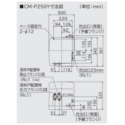 画像3: 日立　CM-P250Y　浅深両用自動ポンプ インバーター ミニタンク式  単相100V ジェット別売 (CM-P250X 後継品) [■]