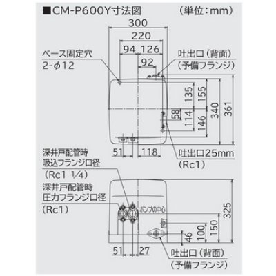 画像3: 日立　CM-P600Y　浅深両用自動ポンプ インバーター ミニタンク式  単相100V ジェット別売 (CM-P600X 後継品) [■]