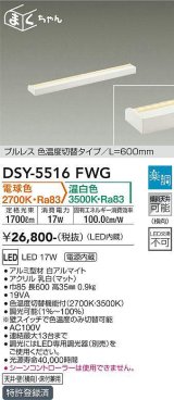 大光電機(DAIKO) DSY-5516FWG 間接照明 まくちゃん L=600mm 楽調(調光器別売) 電球色 温白色 LED・電源内蔵 プルレス 色温度切替 白