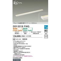 大光電機(DAIKO) DSY-5518FWG 間接照明 まくちゃん L=1200mm 楽調(調光器別売) 電球色 温白色 LED・電源内蔵 プルレス 色温度切替 白