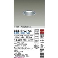 大光電機(DAIKO) DDL-6102WS ダウンライト ベーシック 埋込穴φ100 非調光 昼白色 LED内蔵 COBタイプ 高気密SB 準耐火 防雨形 シルバー