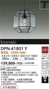 大光電機(DAIKO) DPN-41801Y ペンダント 非調光 電球色 LED・電源内蔵 プラグタイプ 黒