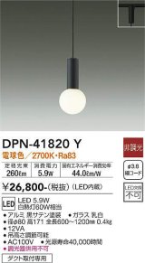 大光電機(DAIKO) DPN-41820Y ペンダント 非調光 電球色 LED・電源内蔵 プラグタイプ 黒