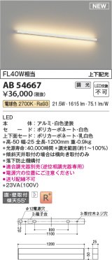 コイズミ照明 AB54667 ブラケット 調光 調光器別売 LED一体型 電球色 直付・壁付取付 上下配光 白色