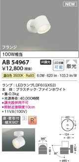 コイズミ照明 AB54967 スポットライト 非調光 LED 温白色 直付・壁付取付 フランジ 散光 ファインホワイト