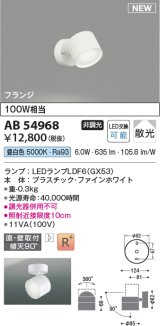 コイズミ照明 AB54968 スポットライト 非調光 LED 昼白色 直付・壁付取付 フランジ 散光 ファインホワイト