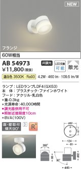 コイズミ照明 AB54973 スポットライト 非調光 LED 温白色 直付・壁付取付 フランジ 散光 ファインホワイト