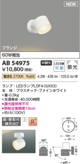 コイズミ照明 AB54975 スポットライト 非調光 LED 電球色 直付・壁付取付 フランジ 散光 ファインホワイト