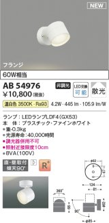 コイズミ照明 AB54976 スポットライト 非調光 LED 温白色 直付・壁付取付 フランジ 散光 ファインホワイト