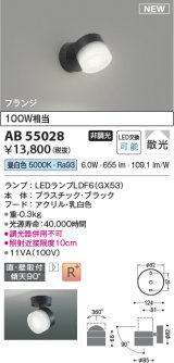 コイズミ照明 AB55028 スポットライト 非調光 LED 昼白色 直付・壁付取付 フランジ 散光 ブラック
