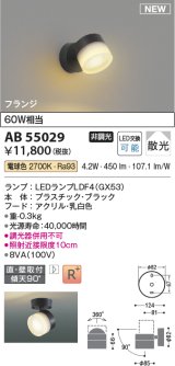 コイズミ照明 AB55029 スポットライト 非調光 LED 電球色 直付・壁付取付 フランジ 散光 ブラック