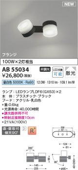 コイズミ照明 AB55034 スポットライト 非調光 LED 昼白色 直付・壁付取付 フランジ 散光 ブラック