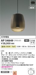 コイズミ照明 AP54849 ペンダント 非調光 LED一体型 温白色 フランジタイプ スモークブラウングラデーション