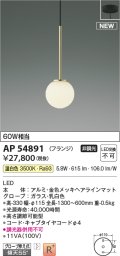 コイズミ照明 AP54891 ペンダント 非調光 LED一体型 温白色 フランジタイプ 金色メッキヘアラインマット