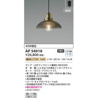 コイズミ照明 AP54918 ペンダント 非調光 LED 電球色 フランジタイプ ブラウンリブ入