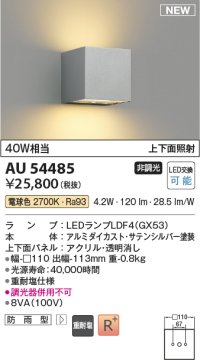 コイズミ照明 AU54485 ブラケット 非調光 LED 電球色 上下面照射 防雨型 サテンシルバー