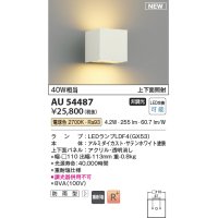コイズミ照明 AU54487 ブラケット 非調光 LED 電球色 上下面照射 防雨型 サテンホワイト